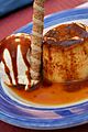 Flan con helado