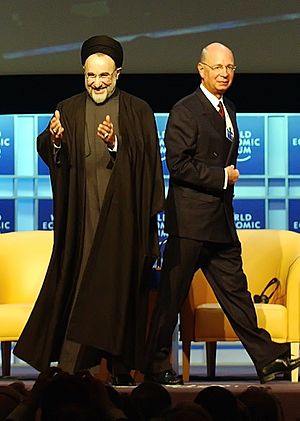 Flickr - World Economic Forum - Mohammad Khatami, Klaus Schwab - World Economic Forum Annual Meeting Davos 2004 (Cropped)