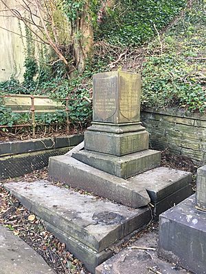 George Bassett's memorial in Sheffield General Cemetery (portrait)