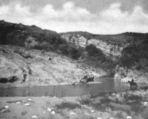 Gibraltar dam site, upper end of gorge at proposed axis of damf