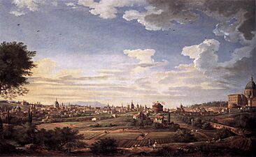 Giovanni Paolo Pannini - View of Rome from Mt. Mario, in the Southeast - WGA16983