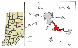 Location of Gas City in Grant County, Indiana.