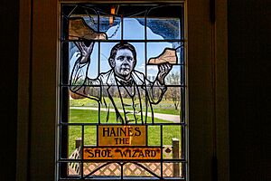 Haines The Shoe Wizard stained glass front door, Haines Shoe House, York Pa