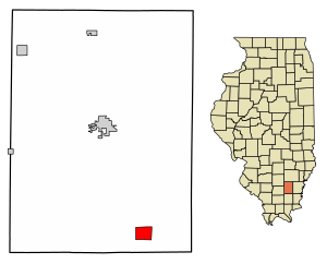 Location of Broughton in Hamilton County, Illinois.