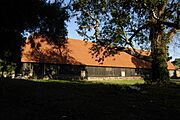 Harmondsworth Great Barn, western Middlesex, July 2015, from the north west
