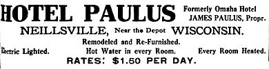 Hotel Paulus 1909 advertisement