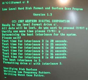 IBM PC XT 10 meg MFM low level format