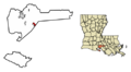 Iberia Parish Louisiana Incorporated and Unincorporated areas Jeanerette Highlighted