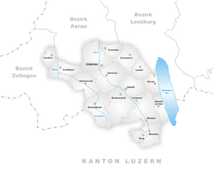 Karte Gemeinden des Bezirks Kulm