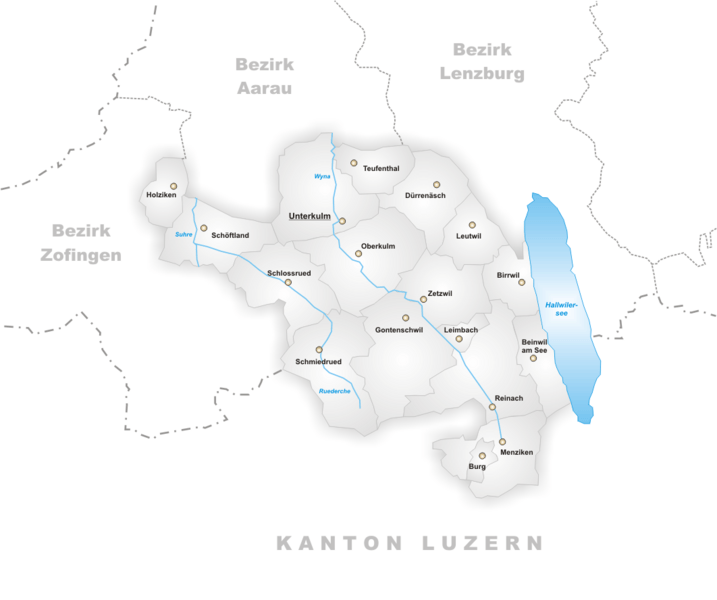 Karte Gemeinden des Bezirks Kulm