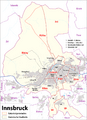 Karte Innsbruck - Katastralgemeinden und Statistische Stadtteile