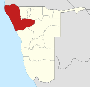 Location of the Kunene Region in Namibia