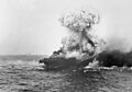 Large explosion aboard USS Lexington (CV-2), 8 may 1942