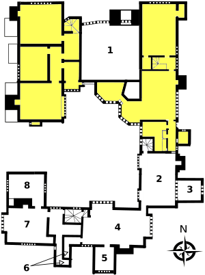 Little Moreton Hall - first floor coloured