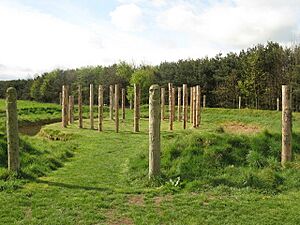 Maelmin - reconstruction of henge - geograph.org.uk - 420781