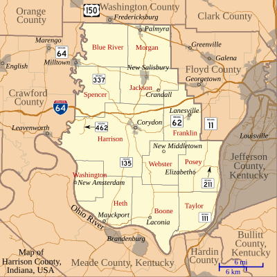 Map of Harrison County, Indiana