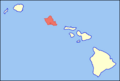 Map of Hawaii highlighting Oahu
