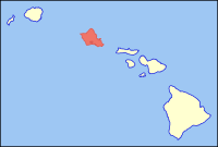 Map of Hawaii highlighting Oahu