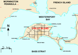 Map of Phillip Island, Victoria