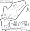 Map of St. John the Baptist Parish Louisiana With Municipal Labels