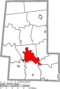 Location of Marysville in Union County