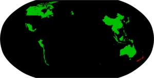 Map of countries with which New Zealand has free trade agreements