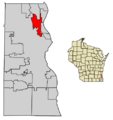 Milwaukee County Wisconsin Incorporated and Unincorporated areas Glendale Highlighted