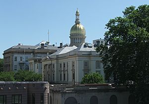The New Jersey State House and its golden dome at Trenton in 2006.