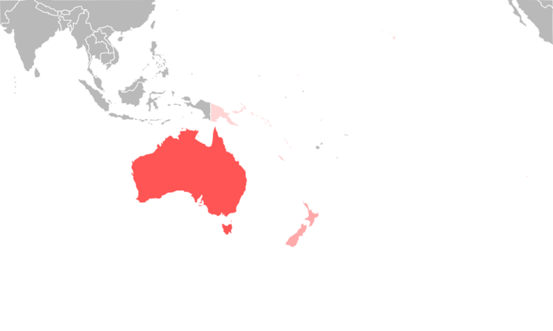 Map of Pacific Ocean showing the locations of current World Heritage Sites