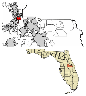 Orange County Florida Incorporated and Unincorporated areas Clarcona Highlighted 1212675.svg
