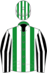 Green and white stripes, black and white striped sleeves