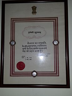 Padmasree award certificate