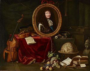 Portrait de Louis XIV entouré des arts et des sciences