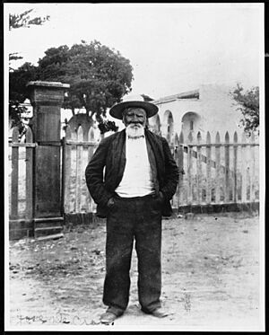 Portrait of Jose de Gracia Cruz, a San Juan Capistrano Mission Indian bell ringer, ca. June 1909