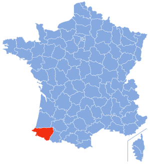 Location of Pyrénées-Atlantiques in France