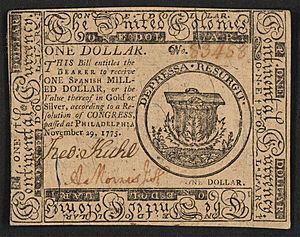 Recto The United Colonies 1 dollar,1775 urn-3 HBS.Baker.AC 1083766
