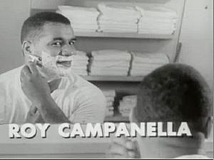 Roy Campanella shaving