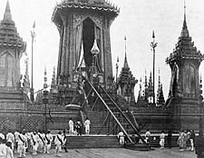 Royal Funerary Urn of King Chulalongkorn on Conveyor to the Funeral Pyre