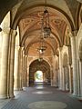 Royce Hall, vaulted arches, exterior, UCLA