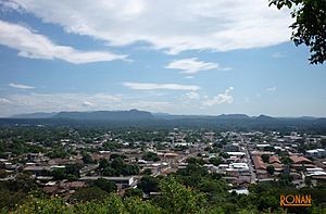 Partial view of the city of Sonsonate from the top of the cemetery hill.