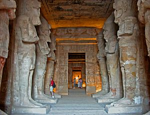 Temple of Rameses II, eight Osiris pillars