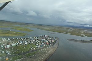 Aerial view of Unalakleet, taken 2010