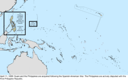 Map of the change to the United States in the Pacific Ocean on April 11, 1899
