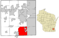 Waukesha County Wisconsin incorporated and unincorporated areas Vernon highlighted