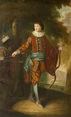 William Bell (1740-1804) - John Delaval (1756–1775), as an Archer, with a Black Page - 1276895 - National Trust