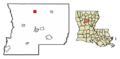 Winn Parish Louisiana Incorporated and Unincorporated areas Dodson Highlighted