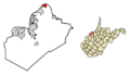 Wood County West Virginia Incorporated and Unincorporated areas Williamstown Highlighted