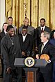 2004 Detroit Pistons congratulated by George Bush