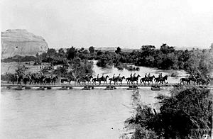 5th Australian light horse crosses Ghoraniyeh bridge