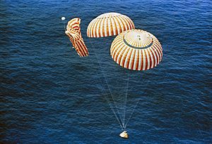 Apollo 15 descends to splashdown